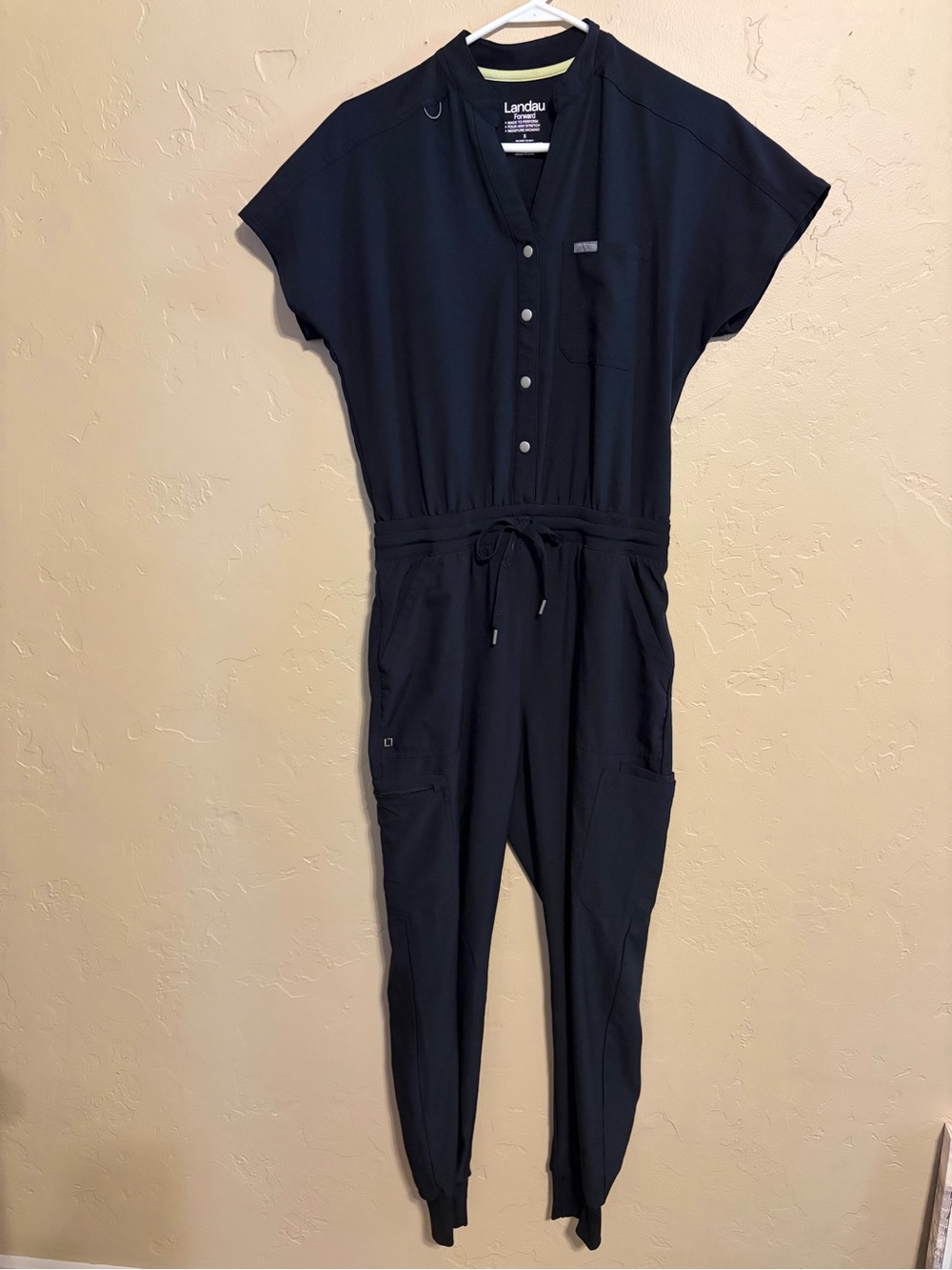 Landau 8 pocket scrub jumpsuit black small - Picture 4 of 11